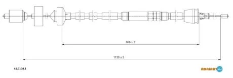 Трос зчеплення (1130мм/860мм) RENAULT LAGUNA I 2.0 11.93-03.01 ADRIAUTO 41.0104.1