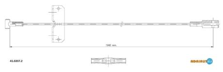 Трос стоянкового гальма центральний RENAULT Trafic 00-14, OPEL Vivaro 01-14 ADRIAUTO 41.0207.2