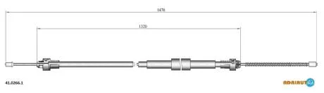 RENAULT трос ручного гальма лів.Clio III 05- ADRIAUTO 41.0266.1