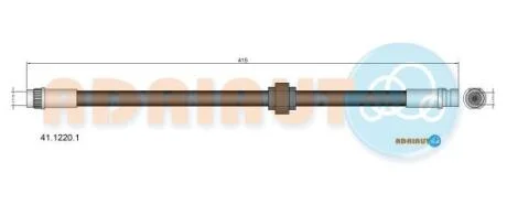 RENAULT шланг гальм. задн. внутрішній. лівий Kangoo -08 ADRIAUTO 41.1220.1