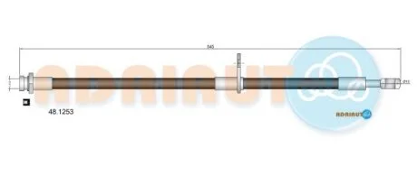 Шланг гальмівний передн. прав. SUZUKI Grand Vitara 1.6 08- ADRIAUTO 48.1253