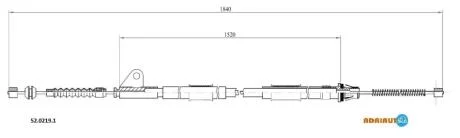 Трос стояночного гальма задн Лів (1820мм/1820мм) TOYOTA AVENSIS 1.6-2.0D 09.97-02.03 ADRIAUTO 5202191
