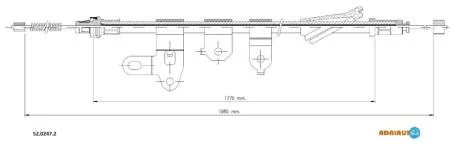 TOYOTA трос ручного гальма прав. 1984/1763 мм COROLLA Verso 04- ADRIAUTO 52.0247.2