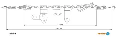 TOYOTA трос ручного гальма лів. 11930/1720 мм COROLLA Verso 04- ADRIAUTO 52.0248.2