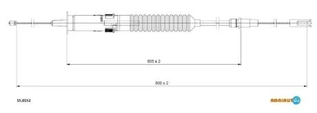 VW трос зчеплення Golf GTi-Jetta GLi 86- (837/458+65) ADRIAUTO 55.0152