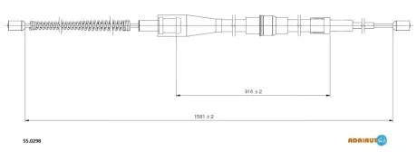 VW трос ручного гальма Skoda Fabia,Polo ADRIAUTO 55.0298