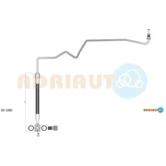 VW шланг гальм. задн. лів.Skoda Octavia 96-,Golf V (диск) ADRIAUTO 55.1260