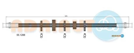 VW Гальмівний шланг лівий TRANSPORTER T4 1.9-2.8 90- ADRIAUTO 55.1288