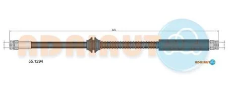 VW гальмівний шланг задній CADDY III 10- ADRIAUTO 55.1294
