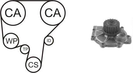 Ременной комплект ГРМ с помпой AIRTEX WPK-146502