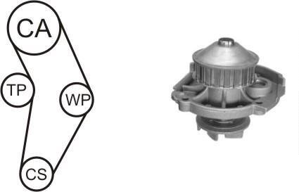 Ремкомплект ГРМ (ремінь+ролики+помпа) Fiat Punto, Palio, Lancia 1.2-1.3i 93-> (DAYCO-) AIRTEX WPK-152301