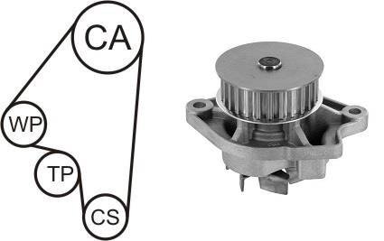 VW К-кт ГРМ (помпа + ремінь + ролик) POLO (6N2) 1.0 99-01, SEAT IBIZA II (6K1) 1.0 i 96-02 AIRTEX WPK-1582R01