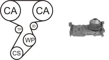 Ремкомплект ГРМ (ремінь+ролики+насос водяний) Renault Megane II-III, Logan, Kangoo 1.4-1.6 16V AIRTEX WPK-164102