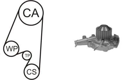 Ремкомплект ГРМ (ремінь+ролики+насос водяний) ГРМ MATIZ, AVEO 1,0-1,2 AIRTEX WPK-164602