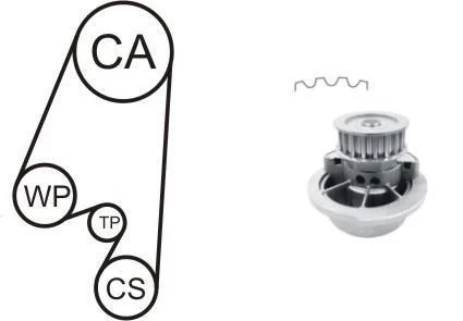 OPEL К-кт. ГРМ (помпа + ремінь + ролик + кріплення) ASTRA G 1.6 00-05, COMBO 1.6 01-06 AIRTEX WPK-167701