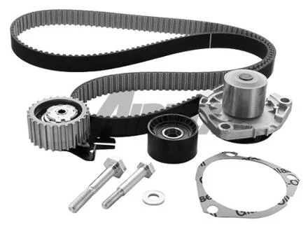 FIAT К-кт ГРМ (помпа з прокладкою + 2 ролика + ремінь + кріплення) BRAVO II 1.9 D 07-14, OPEL ASTRA H 1.9 CDTI 04-10, VECTRA C 1.9 CDTI 04-08, ALFA ROMEO 147 1.9 JTD 04-10, 159 2.0 JTDM 10-11 AIRTEX WPK-1702R01