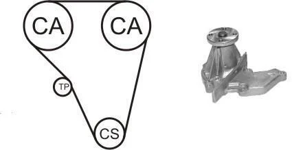 Ремкомплект ГРМ (ремінь+ролики+помпа) Mazda 2, Ford Focus, Volvo S40/V50 1.25-1.6 95-> AIRTEX WPK-410401