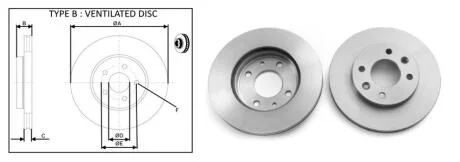 Диск гальмівний пер. Renault Kangoo I 1.2-1.4-1.9D, Clio II, Megane I, 19, (238mmx20mm) APLUS 61340AP
