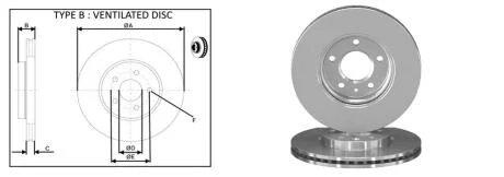 Диск гальмiвний перед. Opel Astra J 1.4 09- APLUS 61362AP