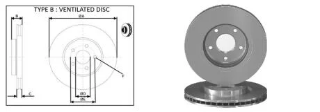 Диск гальмівний пер. Nissan Leaf 10->, X-Trail T32 APLUS 61464AP