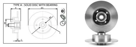 Диск гальмівний зад. Renault Clio 05->, Megane 02-> (d240x8mm) з підш. (APPLUS) APLUS 61481BAP