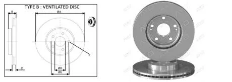 Диск гальмівний перед. Toyota Avensis, Corolla Verso 1.6-2.2D 04.04-03.09 APLUS 61528AP