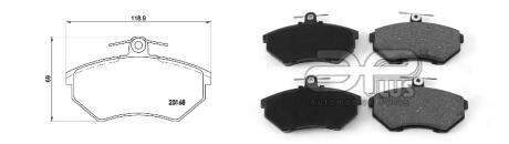 Колодки гальмівні передні Audi 80 (83-87), Passat B3-B4 (86-93), Golf (86-91) тонка APLUS 71112CAP