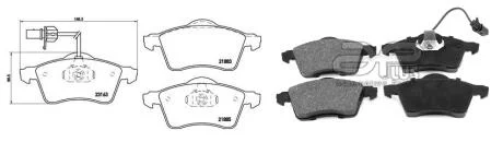 Колодки гальмівні передні VW T4 (97-03) R15 сист.ATE з датч. APLUS 71123BAAP