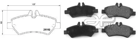 ГАЛЬМІВНІ КОЛОДКИ ЗАДН. MERCEDES-BENZ SPRINTER 4,6-T ФУРГОН (906) [06/06-] APLUS 71196BAAP