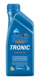 Олива двигуна 1L HighTronic 5W40 (DE) (VW 502 00/505 00/505 01 MB 229.31 Ford WSS-M2C917-ARenault RN0700/ RN0710 Fiat 9.55535 S2) ARAL 1505B4