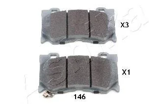 Комплект гальмівних накладок, дискове гальмо ASHIKA 5001146