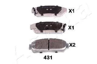 Комплект гальмівних накладок, дискове гальмо ASHIKA 5004431