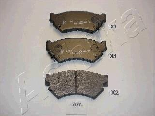 Комплект гальмівних накладок, дискове гальмо ASHIKA 50-07-707