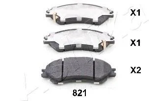 Комплект гальмівних накладок, дискове гальмо ASHIKA 50-08-821