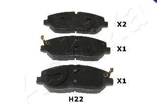 Комплект гальмівних накладок, дискове гальмо ASHIKA 500HH22