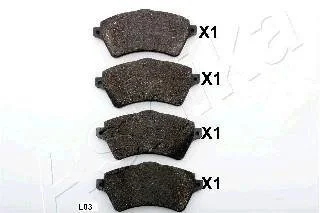 Комплект гальмівних накладок, дискове гальмо ASHIKA 500LL03