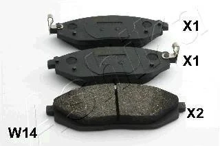 Комплект гальмівних накладок, дискове гальмо ASHIKA 500WW14