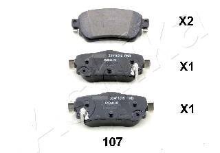 Гальмівні колодки дисковi зад. Nissan Qashqai II Renault Kadjar 1.2-1.6D 11.13- ASHIKA 51-01-107