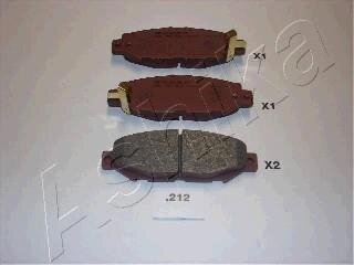 Комплект гальмівних накладок, дискове гальмо ASHIKA 5102212