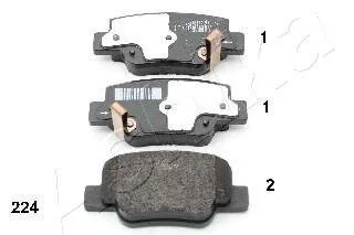 Комплект гальмівних накладок, дискове гальмо ASHIKA 5102224