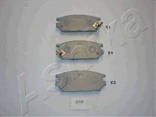 Комплект тормозных колодок, дисковый тормоз ASHIKA 5105510
