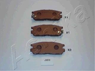 Комплект гальмівних накладок, дискове гальмо ASHIKA 5109999