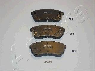 Комплект гальмівних накладок, дискове гальмо ASHIKA 510K004