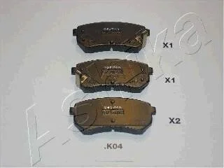 Комплект гальмівних накладок, дискове гальмо ASHIKA 510K004
