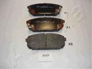 Комплект гальмівних накладок, дискове гальмо ASHIKA 510KK03