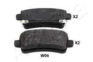 Комплект тормозных колодок, дисковый тормоз ASHIKA 51-0W-W06