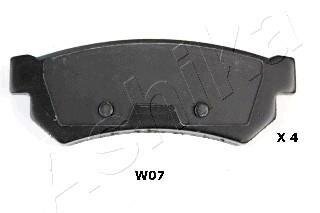 Комплект гальмівних накладок, дискове гальмо ASHIKA 51-0W-W07