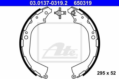 Гальмівна колодка NISSAN NAVARA, NP300, PATHFINDER II, PICK UP 2.4-3.5 03.86- ATE 03.0137-0319.2