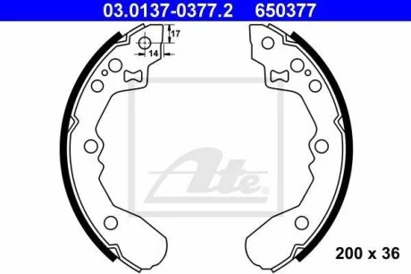 - Гальмівні колодки до барабанів ATE 03.0137-0377.2