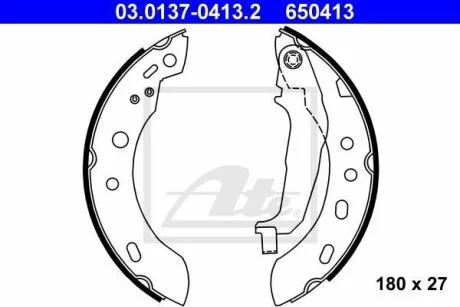 - Гальмівні колодки до барабанів ATE 03.0137-0413.2